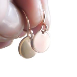 14K Rose Gold Filled Disk Dangle-Drop Earrings